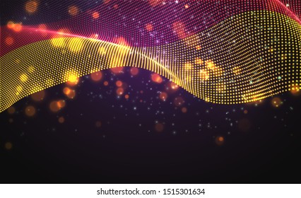 Vector bright glowing country flag of abstract dots. Germany