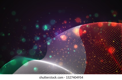 Vector bright glowing country flag of abstract dots. Italy
