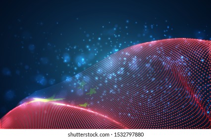 Vector bright glowing country flag of abstract dots. China
