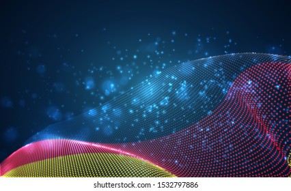 Vector bright glowing country flag of abstract dots. Germany