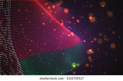 Vector bright glowing country flag of abstract dots. Belarus