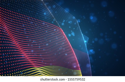 Vector bright glowing country flag of abstract dots. Germany