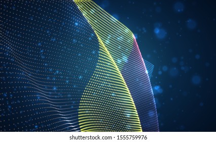 Vector bright glowing country flag of abstract dots. Belgium