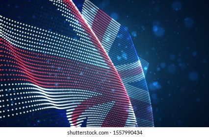 Vector bright glowing country flag of abstract dots. England