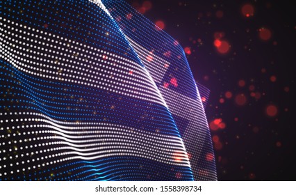 Vector bright glowing country flag of abstract dots. Greece