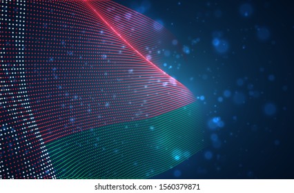 Vector bright glowing country flag of abstract dots. Belarus