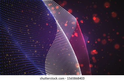 Vector bright glowing country flag of abstract dots. France
