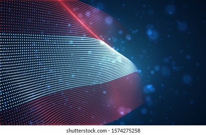 Vector bright glowing country flag of abstract dots. Austria