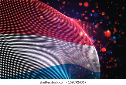 Vector bright glowing country flag of abstract dots. Luxembourg