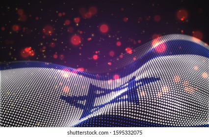 Vector bright glowing country flag of abstract dots. Israel