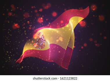Vector bright glowing country flag of abstract dots.Spain