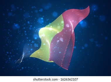 Vector bright glowing country flag of abstract dots. Belgium