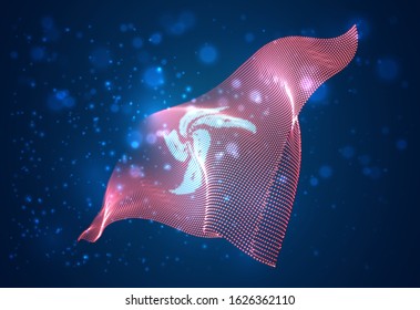Vector bright glowing country flag of abstract dots. Hong Kong