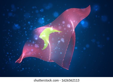 Vector bright glowing country flag of abstract dots. Vietnam