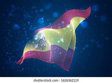 Vector bright glowing country flag of abstract dots.Spain