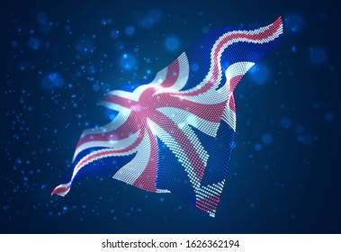 Vector bright glowing country flag of abstract dots. England