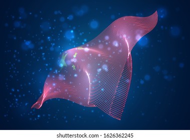 Vector bright glowing country flag of abstract dots. China