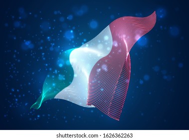 Vector bright glowing country flag of abstract dots. Italy