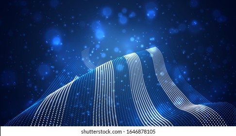 Vector bright glowing country flag of abstract dots. Greece