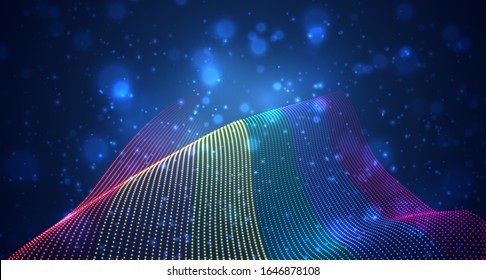 Bandera de país brillante vectorial de puntos abstractos. LGBT arcoiris