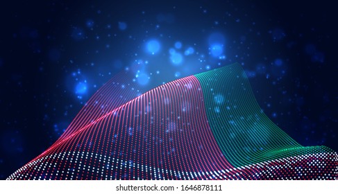Vector bright glowing country flag of abstract dots. Belarus