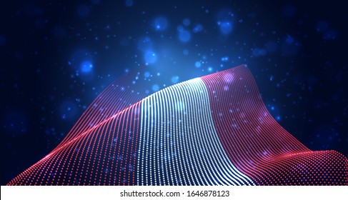 Vector bright glowing country flag of abstract dots. Austria