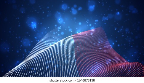 Bandera de país brillante vectorial de puntos abstractos. Polonia