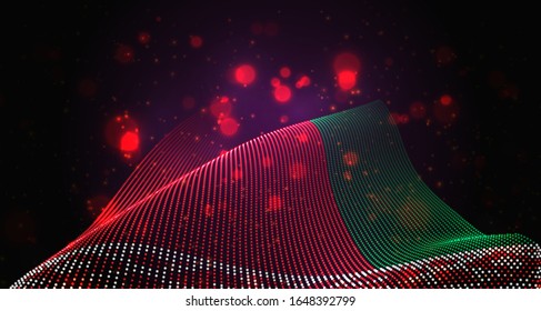 Bandera de país brillante vectorial de puntos abstractos. Bielorrusia