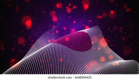 Vector bright glowing country flag of abstract dots. Japan