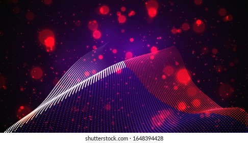 Vector bright glowing country flag of abstract dots. Czech