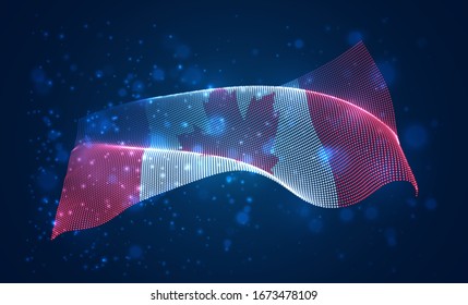 Bandera de país brillante vectorial de puntos abstractos. Canadá