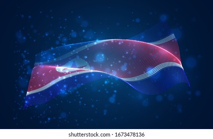 Vector bright glowing country flag of abstract dots. North Korea