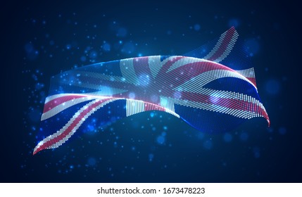 Vektorillustration hellblühende Landesflagge abstrakter Punkte. England