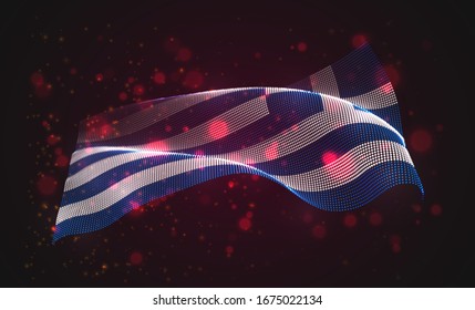 Vector bright glowing country flag of abstract dots. Greece