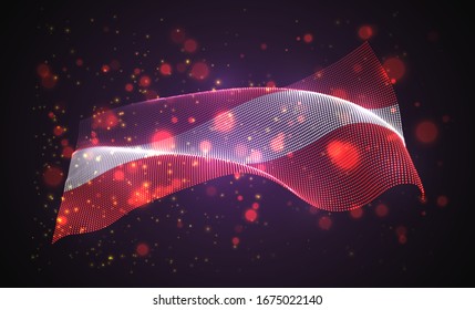 Bandera de país brillante vectorial de puntos abstractos. Austria