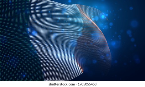 Vector bright glowing country flag of abstract dots. Italy