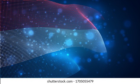 Vector bright glowing country flag of abstract dots. Luxembourg