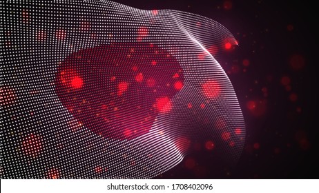 Bandera de país brillante vectorial de puntos abstractos. Japón