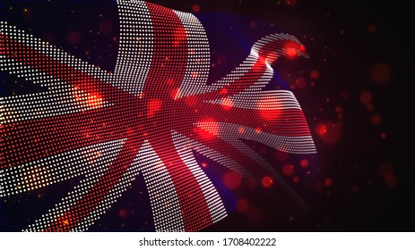 Vector bright glowing country flag of abstract dots. England