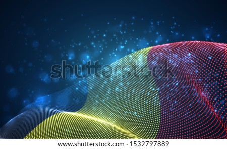 Vector bright glowing country flag of abstract dots. Belgium
