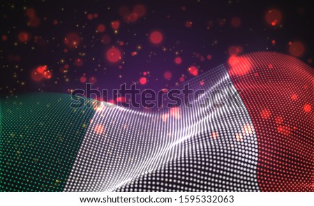 Vector bright glowing country flag of abstract dots. Italy