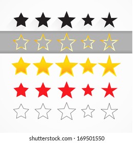 Vector bright golden star with flat shadow. Vector illustration background. 