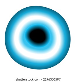 Vector bright illustration of circle amulet, evil eye. Isolated on white background.