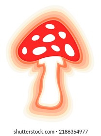 Vector bright illustration of fly agaric isolated on white background.