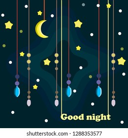 vector bright illustration with good night inscription