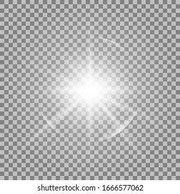 Vector, bright illustration for perfect effect with sparkles. Bright Star. Transparent shine of the gloss gradient, bright flash.