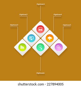 Vector bright infographics design template with different icons and option numbers