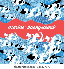 Vector bright interesting graphic marine background