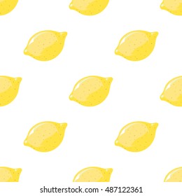 Vector bright lemon seamless pattern. Bright natural citrus food illustration