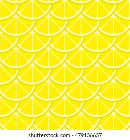 Vector bright lemon slices seamless pattern. Background with natural citrus illustration